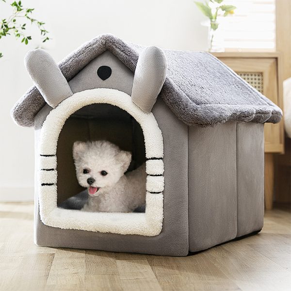 Foldable Pet Dog House Indoor Winter Warm Cat Bed Tent for Small Dog Cat Nest Kitten Teddy Comfortable Sofa Cushion Pet Supplies 1