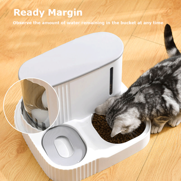 2-in-1 Automatic Cat Food Feeder With Water Bowl